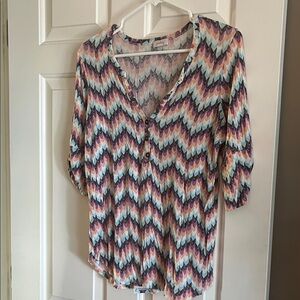 Pixley Multicolor Chevron Blouse
